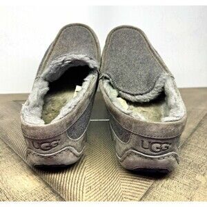 UGG Men’s Gray Suede Slip-On Lined Comfort Slippers US 12 EU 45